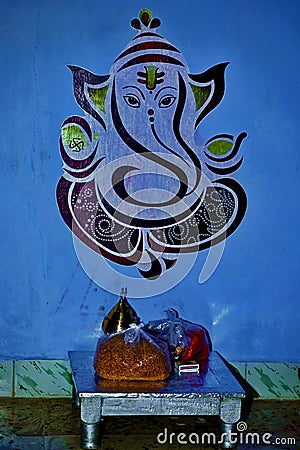 Ganesha (Ganapathi or Vinayaka). Stock Photo