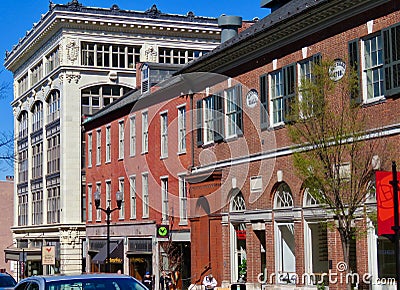 Historic buildings, downtown Lancaster, PA. Editorial Stock Photo