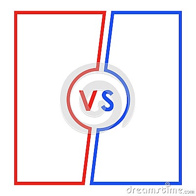 Versus background illustration. Red and blue battle sign. Vector Illustration