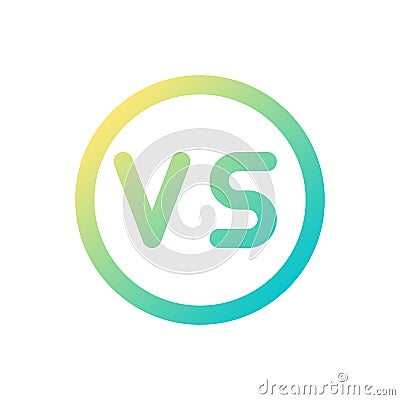 Versus button pixel perfect gradient linear ui icon Vector Illustration