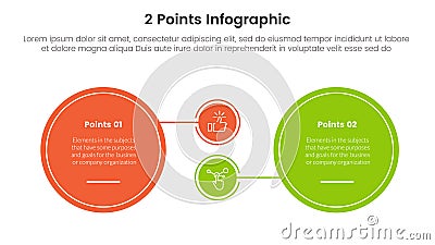 versus or compare and comparison concept for infographic template banner with big circle and small linked with two point list Stock Photo