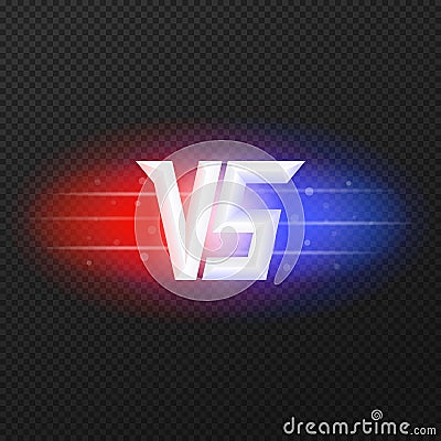 Versus icon with flares Vector Illustration