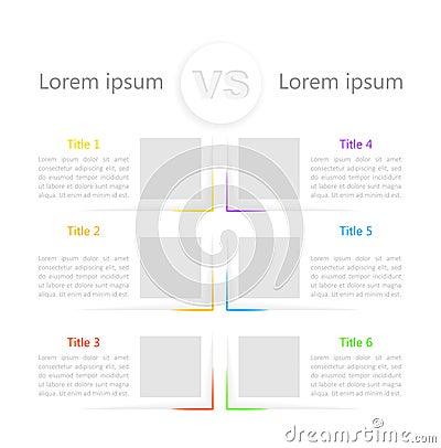 Versus infographic chart design template Vector Illustration