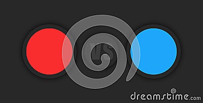 Versus infographic VS sport info board, blue and red round information bar, compare products panel neumorphism style Vector Illustration