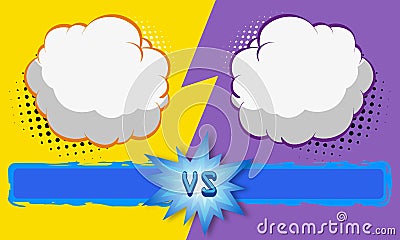 Versus letters fight backgrounds comics style design. Vector illustration Vector Illustration