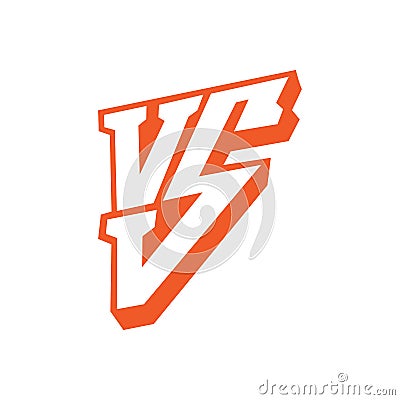 Versus letters logo. Red letters V and S flat style symbol isolated on white background Vector Illustration
