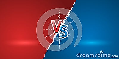 Versus letters. Red letters V and blue S symbols. VS abstract background. Vector illustration Vector Illustration