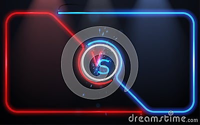 Versus neon frame with spark effect Stock Photo