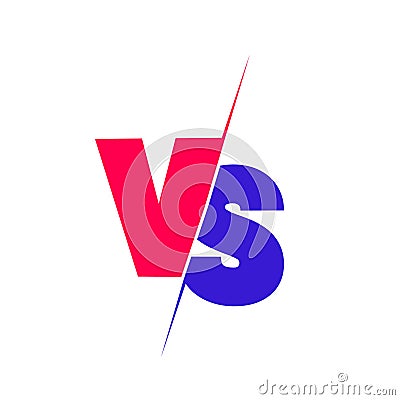 Versus sign. red and blue symbol. Vector Vector Illustration
