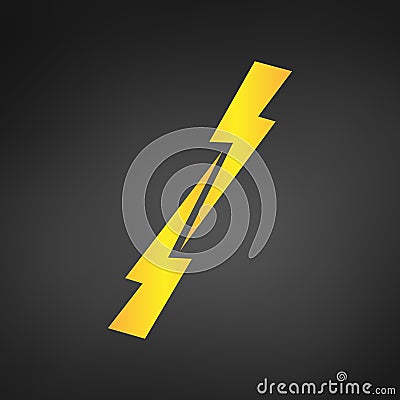 Versus symbol. Glowing Lightning. Two opposite lightnings. vector illustration. Cartoon Illustration