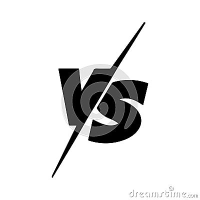 Versus Or VS Letters Logo Design in doodle style. Comic fighting duel with lightning ray border. vector illustration Vector Illustration