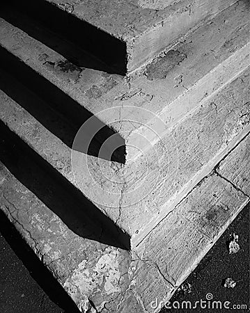 Vertical arrow shaped stairs architecture background Stock Photo