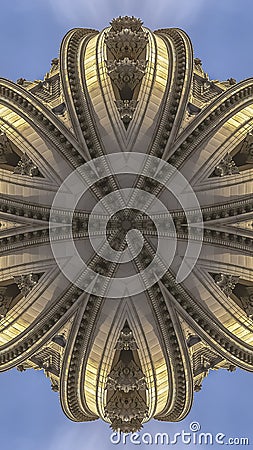 Vertical Balled fractal of the facade of State Capital Stock Photo