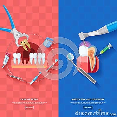 Vertical Banner Dentist Vector Illustration