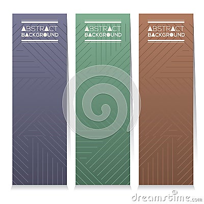 Vertical Banner Set Of Three Modern Graphic Theme Vector Illustration