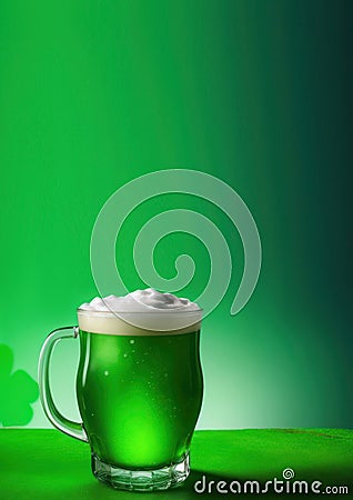 St. Patricks Day, green beer, traditional drinks and dishes, place for text Stock Photo