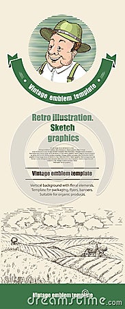 Vertical banner. Template for flyers, banners, leaflets. Vector Illustration