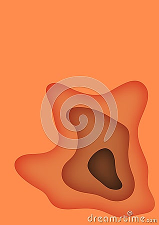Vertical A4 banners with 3D abstract background with orange paper cut waves. Fluid vector Stock Photo