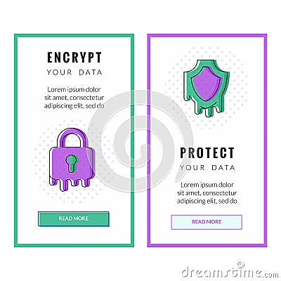 Vertical banners about secure and protect Vector Illustration