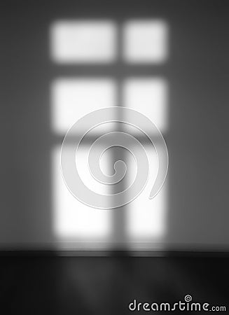 Vertical black and white window light and shadow abstraction bac Stock Photo