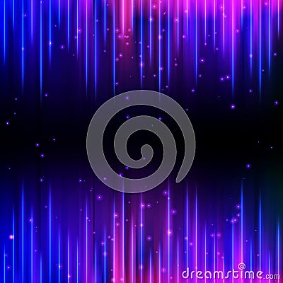 Vertical Blue and Pink Shine Aurora Polaris Flares Vector Radiant Upright Rays Vector Illustration
