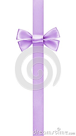 Vertical border with lavender color ribbon bow Stock Photo