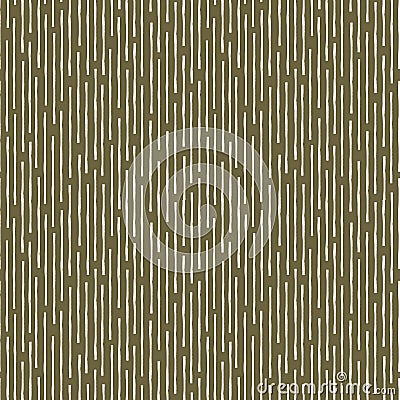 Vertical broken up grunge lines in random geometric tribal design. Seamless vector pattern on earthy brown background Vector Illustration