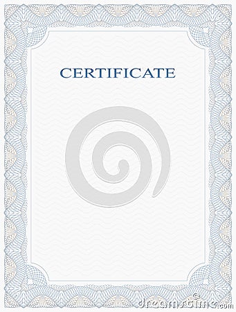 Vertical certificate form Vector Illustration