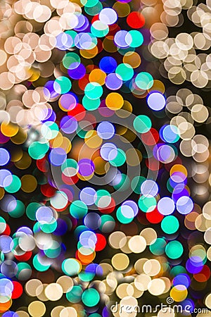 Vertical Christmas Lights background blurred Stock Photo