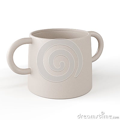 Vertical closeup of a ferm living anse pot in the white background Stock Photo