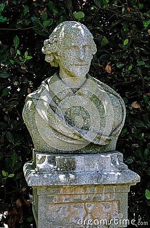 Vertical closeup shot of the statue of William Shakespeare in the park Stock Photo