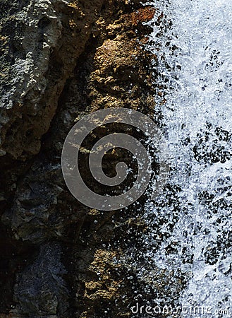 Vertical closeup shot of the Waterfall Sopot on the rocks in Istria, Croatia Stock Photo