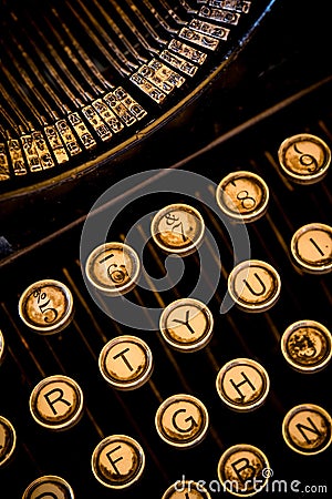 Vertical Closeup Typewriter Stock Photo