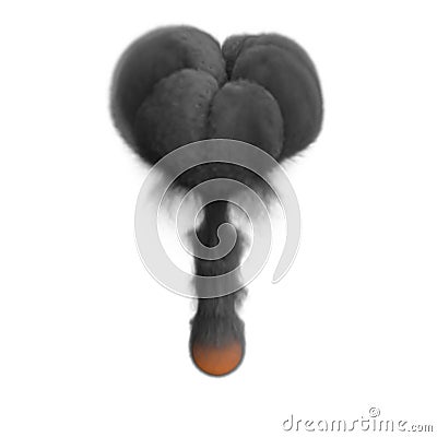 Vertical Cloud of Dark Smoke Stock Photo