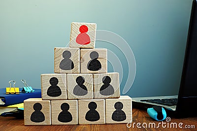 Vertical company management. Leadership in business Stock Photo