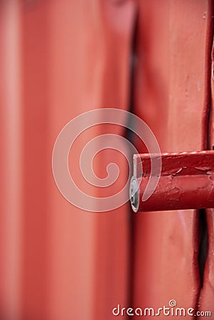 Vertical detail of red metallic metal Stock Photo