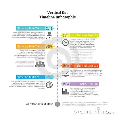 Vertical Dot Timeline Infographic Vector Illustration