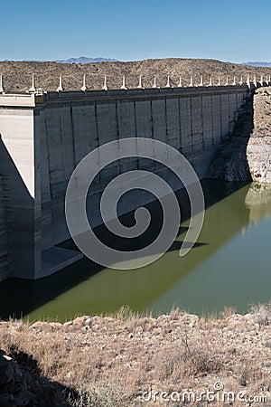 Vertical, Elephant Butte Lake Dam, New Mexico Stock Photo