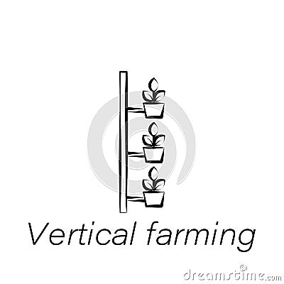 Vertical farming hand draw icon. Element of farming illustration icons. Signs and symbols can be used for web, logo, mobile app, Vector Illustration