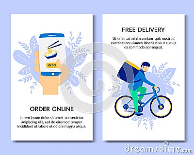 Vertical Flat Bannerr Order Online. Free Delivery Stock Photo