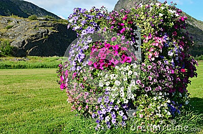 Vertical flowerbed Stock Photo