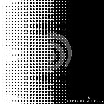 Vertical half tone pattern with dots - Monochrome halftone texture Vector Illustration