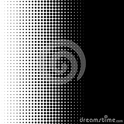 Vertical half tone pattern with dots - Monochrome halftone texture Vector Illustration