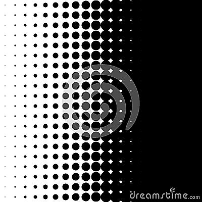 Vertical half tone pattern with dots - Monochrome halftone texture Vector Illustration