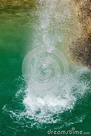 Vertical high angle shot of the Waterfall Sopot in Istria, Croatia Stock Photo