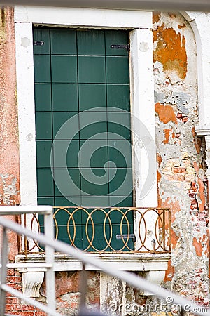 Vertical: Historic grunge in the city of Venice, Italy. Stock Photo