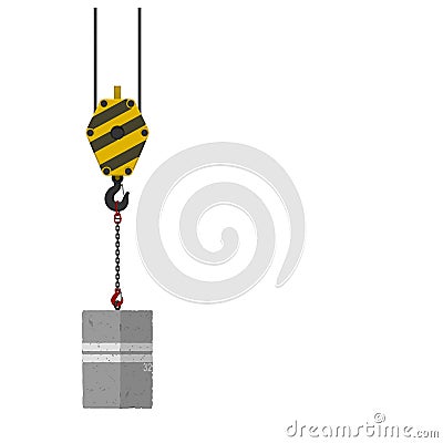 The vertical hitch of chain sling on white background Vector Illustration