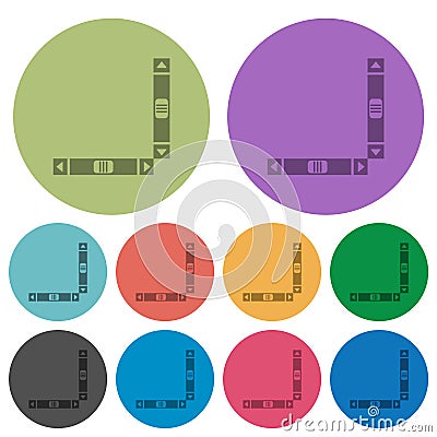 Vertical and horizontal scroll bars color darker flat icons Vector Illustration