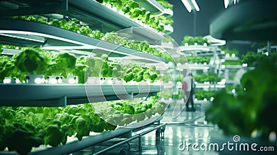 Vertical hydroponic garden farming domestic produce Stock Photo