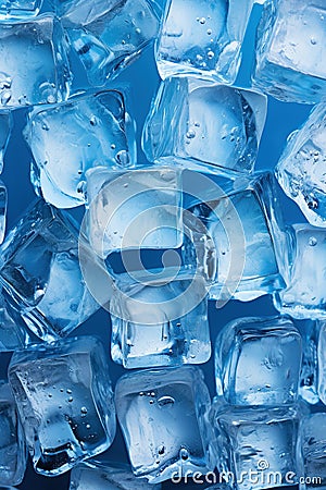 Vertical ice cubes background, pattern of crystal frozen icecubes Stock Photo
